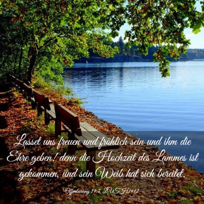 Picture 03 - Offenbarung 19:7 LUTH1912 - Lasset uns freuen und fröhlich sein und ihm die - Bible Verse Picture