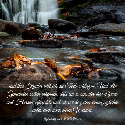 Picture 03 - Offenbarung 2:23 LUTH1912 - und ihre Kinder will ich zu Tode schlagen. Und - Bible Verse Picture