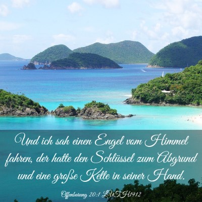 Picture 03 - Offenbarung 20:1 LUTH1912 - Und ich sah einen Engel vom Himmel fahren, der - Bible Verse Picture
