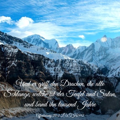 Picture 03 - Offenbarung 20:2 LUTH1912 - Und er griff den Drachen, die alte Schlange, - Bible Verse Picture