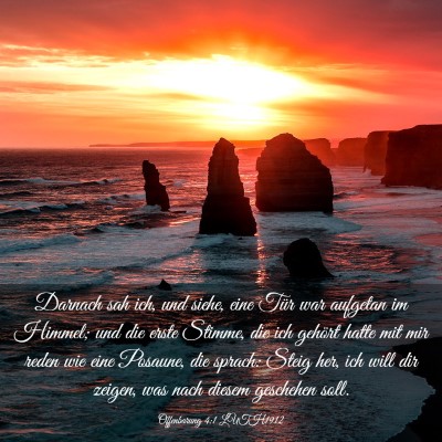 Picture 03 - Offenbarung 4:1 LUTH1912 - Darnach sah ich, und siehe, eine Tür war - Bible Verse Picture