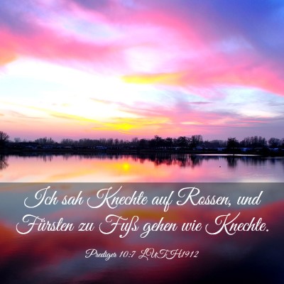 Picture 03 - Prediger 10:7 LUTH1912 - Ich sah Knechte auf Rossen, und Fürsten zu Fuß - Bible Verse Picture