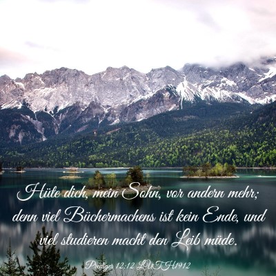 Picture 03 - Prediger 12:12 LUTH1912 - Hüte dich, mein Sohn, vor andern mehr; denn viel - Bible Verse Picture
