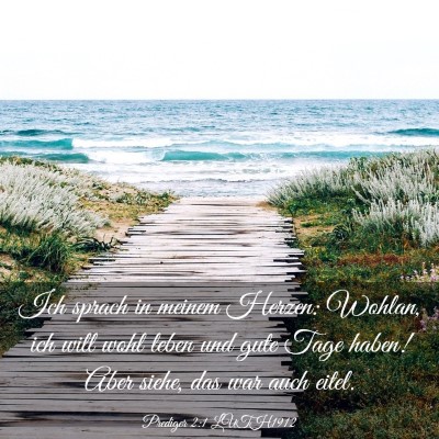 Picture 03 - Prediger 2:1 LUTH1912 - Ich sprach in meinem Herzen: Wohlan, ich will - Bible Verse Picture