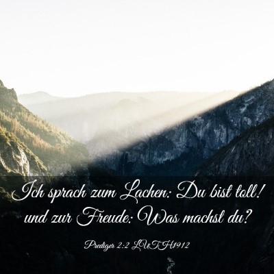 Picture 03 - Prediger 2:2 LUTH1912 - Ich sprach zum Lachen: Du bist toll! und zur - Bible Verse Picture