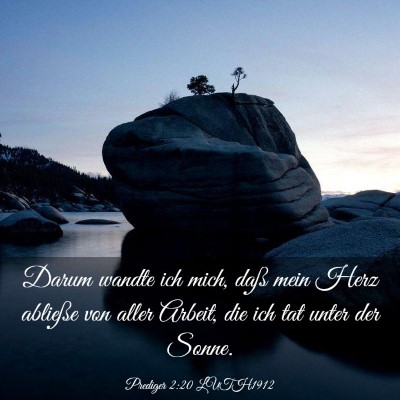 Picture 03 - Prediger 2:20 LUTH1912 - Darum wandte ich mich, daß mein Herz abließe - Bible Verse Picture