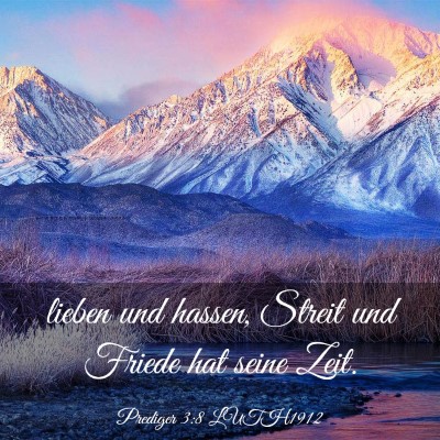 Picture 03 - Prediger 3:8 LUTH1912 - lieben und hassen, Streit und Friede hat seine - Bible Verse Picture