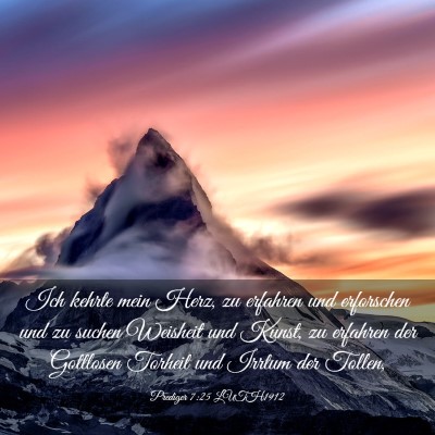 Picture 03 - Prediger 7:25 LUTH1912 - Ich kehrte mein Herz, zu erfahren und erforschen - Bible Verse Picture