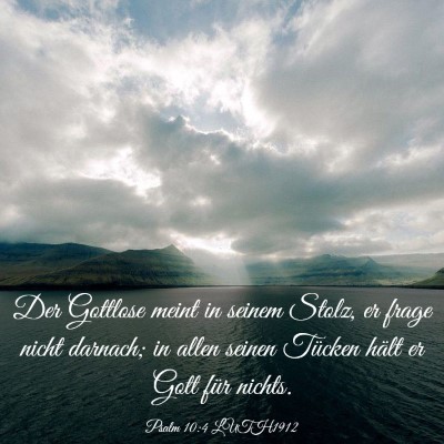 Picture 03 - Psalm 10:4 LUTH1912 - Der Gottlose meint in seinem Stolz, er frage - Bible Verse Picture