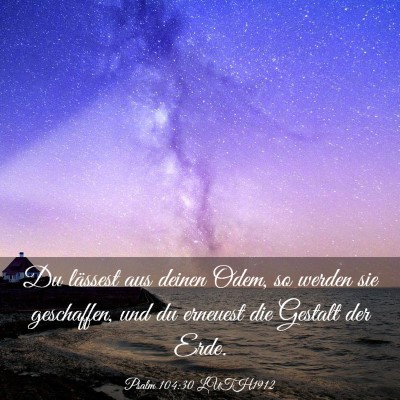 Picture 03 - Psalm 104:30 LUTH1912 - Du lässest aus deinen Odem, so werden sie - Bible Verse Picture