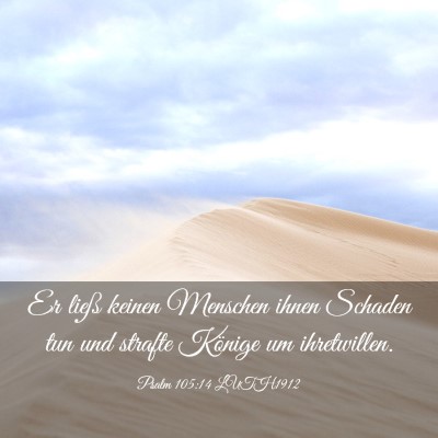 Picture 03 - Psalm 105:14 LUTH1912 - Er ließ keinen Menschen ihnen Schaden tun und - Bible Verse Picture