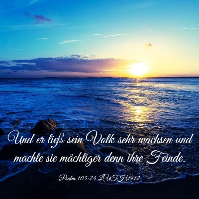 Picture 03 - Psalm 105:24 LUTH1912 - Und er ließ sein Volk sehr wachsen und machte - Bible Verse Picture