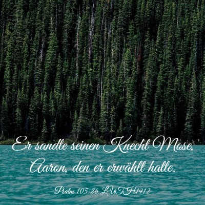 Picture 03 - Psalm 105:26 LUTH1912 - Er sandte seinen Knecht Mose, Aaron, den er - Bible Verse Picture