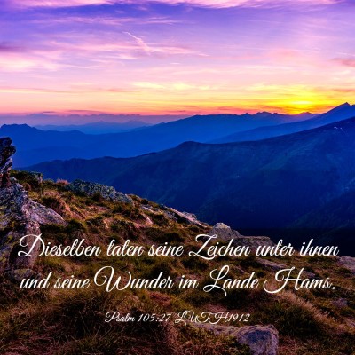 Picture 03 - Psalm 105:27 LUTH1912 - Dieselben taten seine Zeichen unter ihnen und - Bible Verse Picture