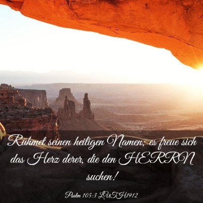 Picture 03 - Psalm 105:3 LUTH1912 - Rühmet seinen heiligen Namen; es freue sich das - Bible Verse Picture