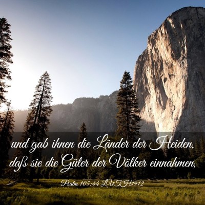 Picture 03 - Psalm 105:44 LUTH1912 - und gab ihnen die Länder der Heiden, daß sie - Bible Verse Picture