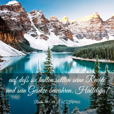 Picture 03 - Psalm 105:45 LUTH1912 - auf daß sie halten sollten seine Rechte und sein - Bible Verse Picture