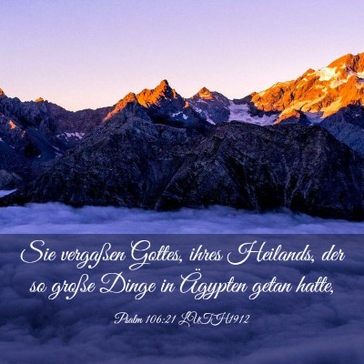 Picture 03 - Psalm 106:21 LUTH1912 - Sie vergaßen Gottes, ihres Heilands, der so - Bible Verse Picture