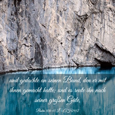 Picture 03 - Psalm 106:45 LUTH1912 - und gedachte an seinen Bund, den er mit ihnen - Bible Verse Picture