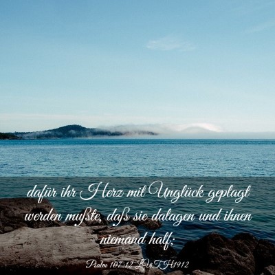 Picture 03 - Psalm 107:12 LUTH1912 - dafür ihr Herz mit Unglück geplagt werden - Bible Verse Picture