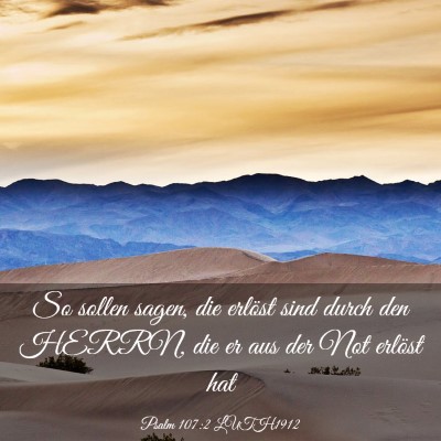 Picture 03 - Psalm 107:2 LUTH1912 - So sollen sagen, die erlöst sind durch den - Bible Verse Picture