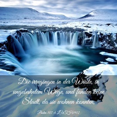 Picture 03 - Psalm 107:4 LUTH1912 - Die irregingen in der Wüste, in ungebahntem - Bible Verse Picture