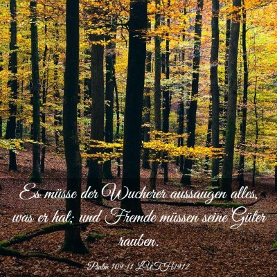 Picture 03 - Psalm 109:11 LUTH1912 - Es müsse der Wucherer aussaugen alles, was er - Bible Verse Picture
