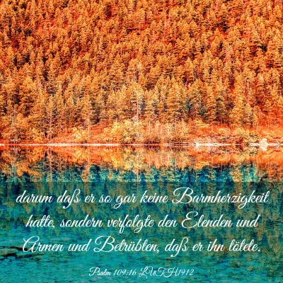 Picture 03 - Psalm 109:16 LUTH1912 - darum daß er so gar keine Barmherzigkeit hatte, - Bible Verse Picture
