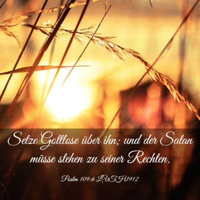 Picture 03 - Psalm 109:6 LUTH1912 - Setze Gottlose über ihn; und der Satan müsse - Bible Verse Picture