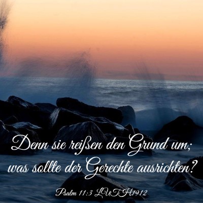 Picture 03 - Psalm 11:3 LUTH1912 - Denn sie reißen den Grund um; was sollte der - Bible Verse Picture