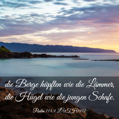 Picture 03 - Psalm 114:4 LUTH1912 - die Berge hüpften wie die Lämmer, die Hügel - Bible Verse Picture