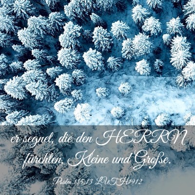 Picture 03 - Psalm 115:13 LUTH1912 - er segnet, die den HERRN fürchten, Kleine und - Bible Verse Picture