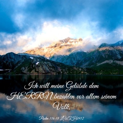 Picture 03 - Psalm 116:18 LUTH1912 - Ich will meine Gelübde dem HERRN bezahlen vor - Bible Verse Picture