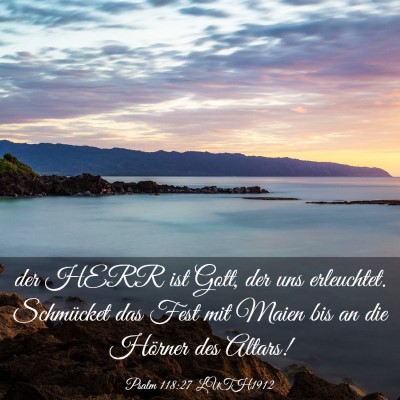 Picture 03 - Psalm 118:27 LUTH1912 - der HERR ist Gott, der uns erleuchtet. Schmücket - Bible Verse Picture