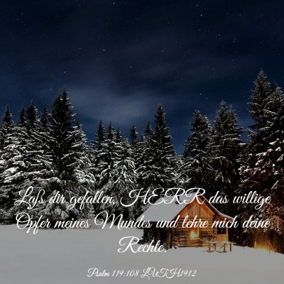 Picture 03 - Psalm 119:108 LUTH1912 - Laß dir gefallen, HERR das willige Opfer meines - Bible Verse Picture