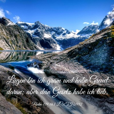 Picture 03 - Psalm 119:163 LUTH1912 - Lügen bin ich gram und habe Greuel daran; aber - Bible Verse Picture