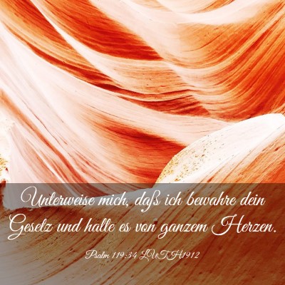 Picture 03 - Psalm 119:34 LUTH1912 - Unterweise mich, daß ich bewahre dein Gesetz und - Bible Verse Picture