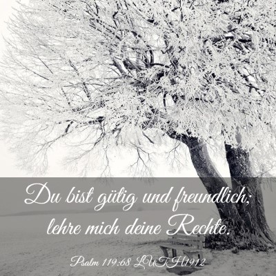 Picture 03 - Psalm 119:68 LUTH1912 - Du bist gütig und freundlich; lehre mich deine - Bible Verse Picture