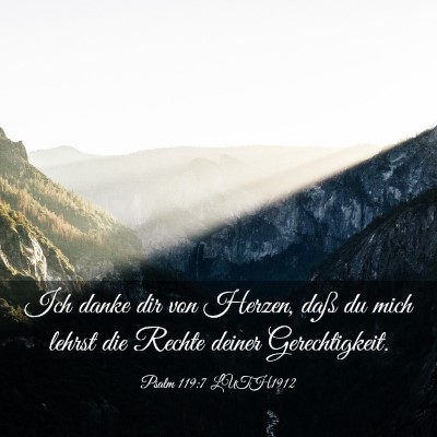 Picture 03 - Psalm 119:7 LUTH1912 - Ich danke dir von Herzen, daß du mich lehrst die - Bible Verse Picture