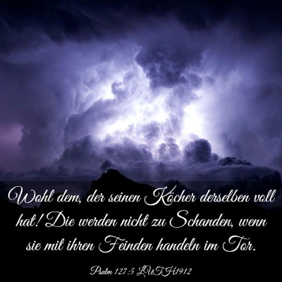 Picture 03 - Psalm 127:5 LUTH1912 - Wohl dem, der seinen Köcher derselben voll hat! - Bible Verse Picture