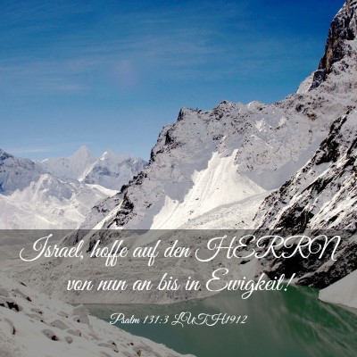 Picture 03 - Psalm 131:3 LUTH1912 - Israel, hoffe auf den HERRN von nun an bis in - Bible Verse Picture