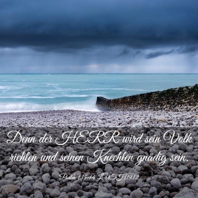 Picture 03 - Psalm 135:14 LUTH1912 - Denn der HERR wird sein Volk richten und seinen - Bible Verse Picture