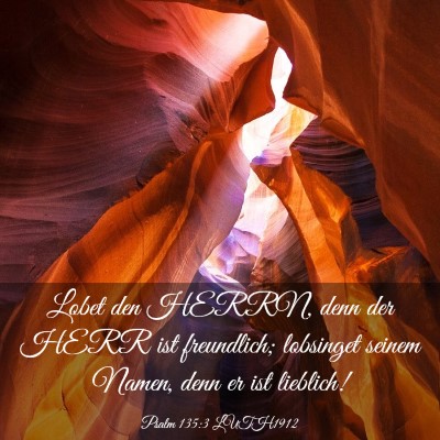 Picture 03 - Psalm 135:3 LUTH1912 - Lobet den HERRN, denn der HERR ist freundlich; - Bible Verse Picture