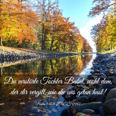 Picture 03 - Psalm 137:8 LUTH1912 - Du verstörte Tochter Babel, wohl dem, der dir - Bible Verse Picture
