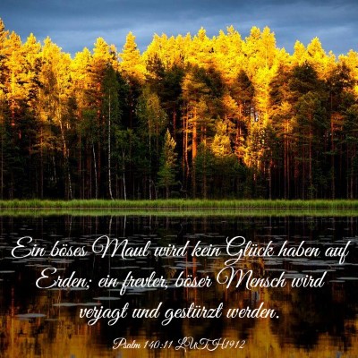 Picture 03 - Psalm 140:11 LUTH1912 - Ein böses Maul wird kein Glück haben auf Erden; - Bible Verse Picture