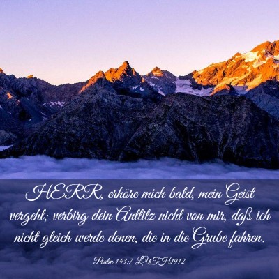 Picture 03 - Psalm 143:7 LUTH1912 - HERR, erhöre mich bald, mein Geist vergeht; - Bible Verse Picture