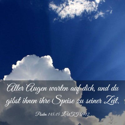 Picture 03 - Psalm 145:15 LUTH1912 - Aller Augen warten auf dich, und du gibst ihnen - Bible Verse Picture