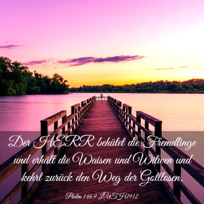 Picture 03 - Psalm 146:9 LUTH1912 - Der HERR behütet die Fremdlinge und erhält die - Bible Verse Picture