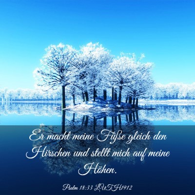 Picture 03 - Psalm 18:33 LUTH1912 - Er macht meine Füße gleich den Hirschen und - Bible Verse Picture