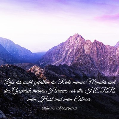 Picture 03 - Psalm 19:14 LUTH1912 - Laß dir wohl gefallen die Rede meines Mundes und - Bible Verse Picture